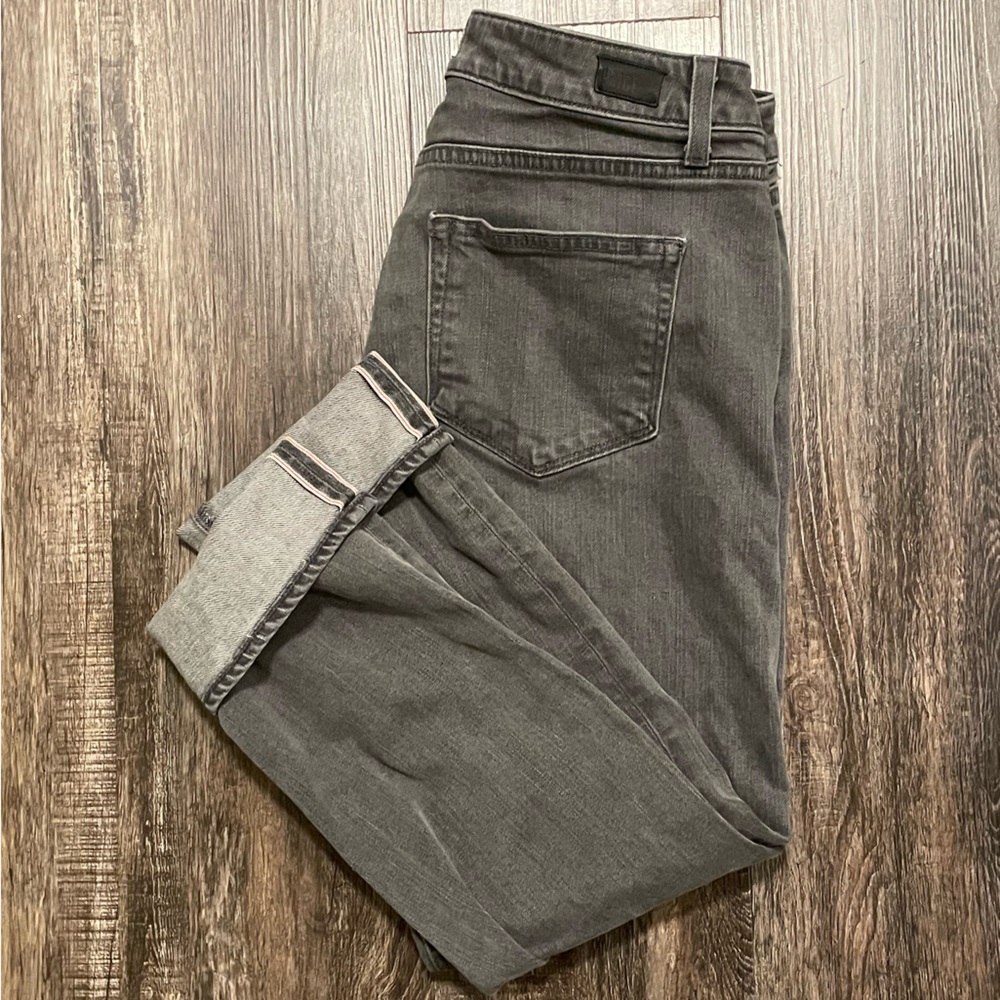 Paige Callie Crop Gray Selvedge Denim Pants 31”